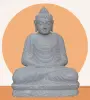 Product image 1 of the product “Seated Buddha made of Riverstone in Dhyana position - gesture of meditation, H.62 cm, natural. ”